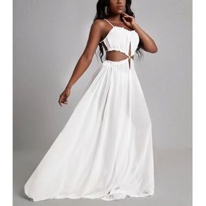 Anastasia Crisscross Front Lace Up Open Back Dress